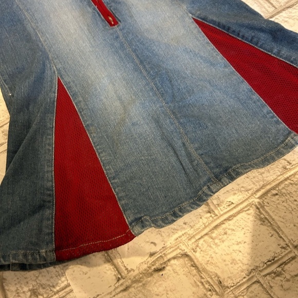 Denim and Red Kids Casual Dress - Picture 5 of 7